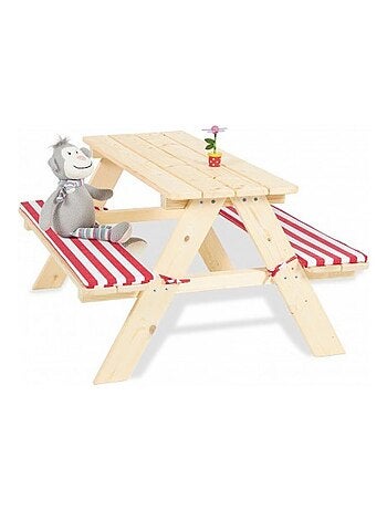 'Pinolino' Ensemble de table et banc naturel Entièrement massif épicéa non traité