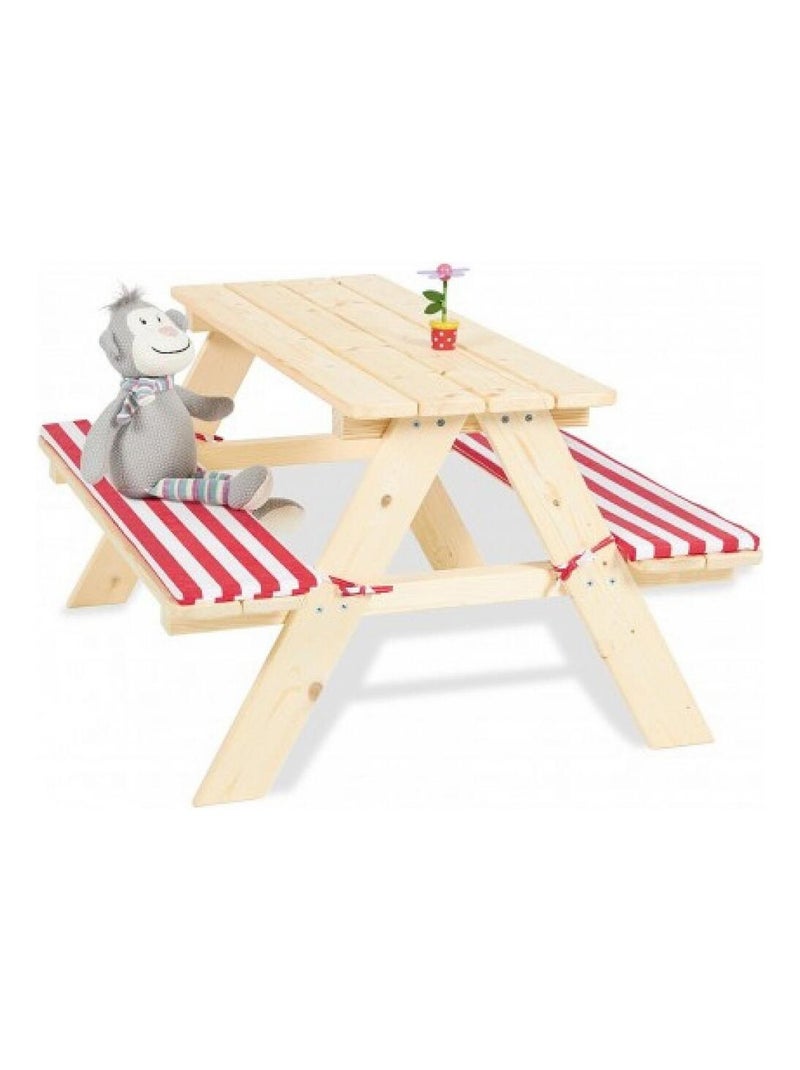 'Pinolino' Ensemble de table et banc naturel Entièrement massif épicéa non traité Beige - Kiabi