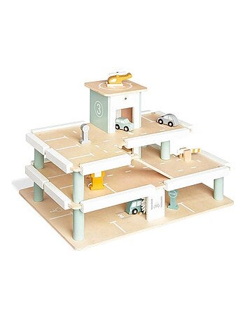 'Pinolino' Parking à étages Kurt avec accessoires bouleau et MDF laqué clair et multicolore