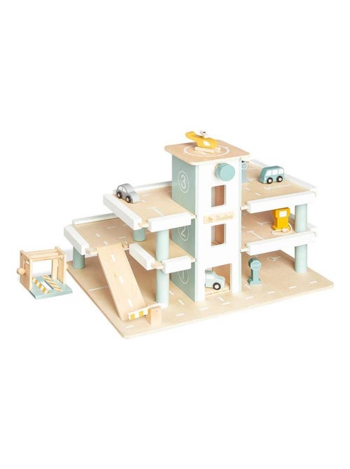 'Pinolino' Parking à étages Kurt avec accessoires bouleau et MDF laqué clair et multicolore - Kiabi