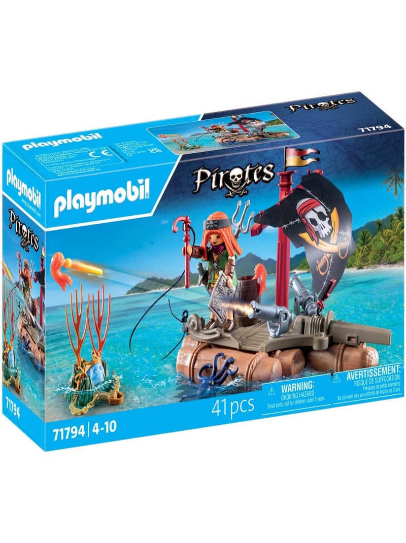 Pirate avec radeau flottant, canons et trésor N/A - Kiabi