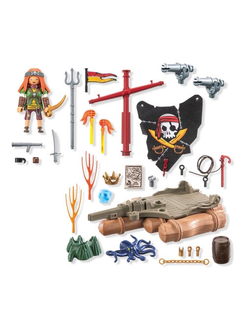 Pirate avec radeau flottant, canons et trésor - Kiabi