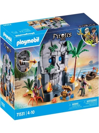 Pirates Ile au trésor avec pirate et monstre marin