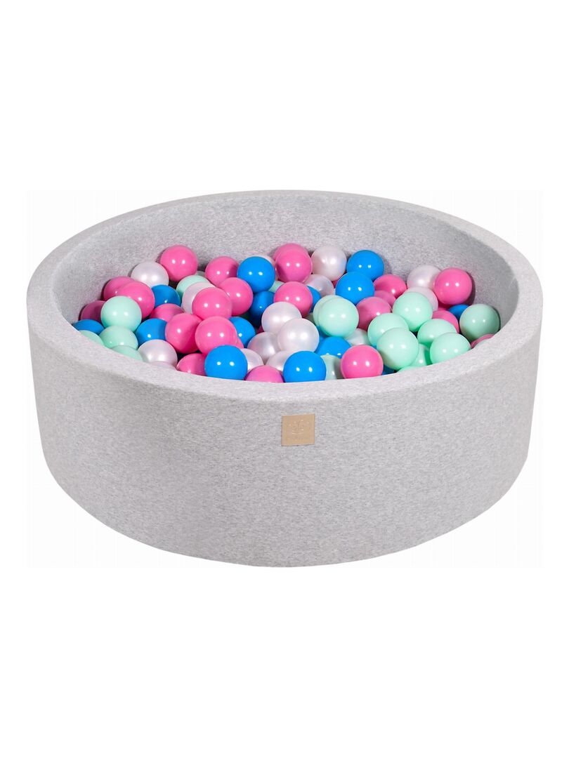 Piscine à Balles 90x30 cm 200 Balles Coton Gris Clair: Orange/Blanc