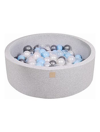 Piscine à Balles 90x30 cm 200 Balles Coton Gris Clair: Bleu/Transparent/Argent/Perle