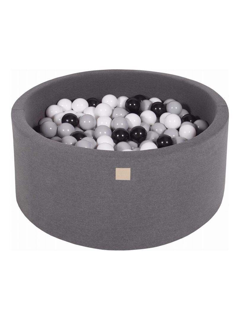 Piscine ?� Balles 90x40 cm 300 Balles Coton Gris Fonc?�: Blanc/Gris/Noir - Blanc Gris Noir - Kiabi 