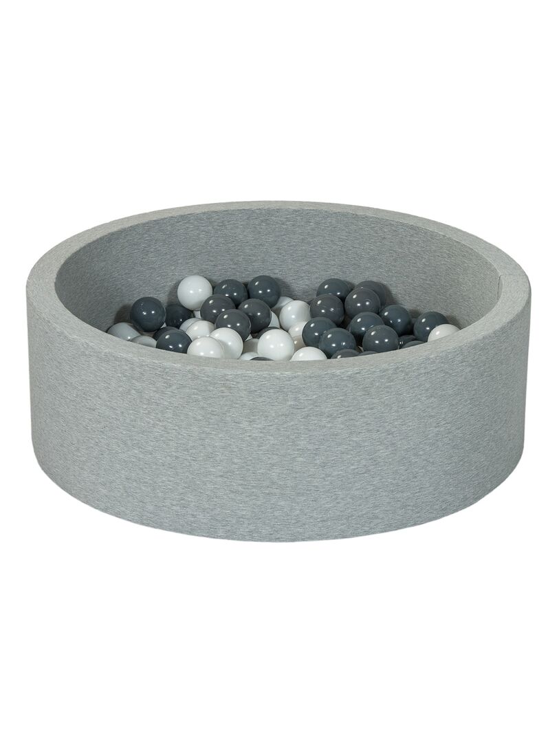Velinda Piscine à Balles Pour Enfant – Aire De Jeu + 150 Balles – Diamètre 80 Cm – Housse Lavable – Gris