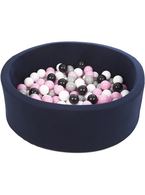 Piscine à balles aire de jeu + 150 balles bleu marine noir, blanc, rose clair,gris - Kiabi