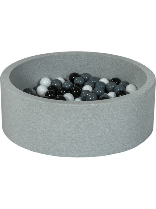 Piscine à balles aire de jeu + 150 balles noir, blanc, rose,gris - Kiabi