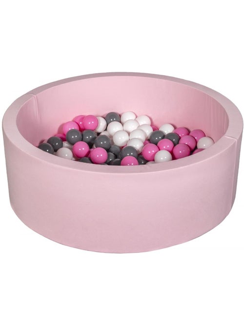 Piscine à balles aire de jeu + 150 balles rose blanc,rose clair,gris - Kiabi