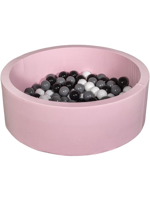 Piscine à balles aire de jeu + 150 balles rose noir, blanc, argent - Kiabi