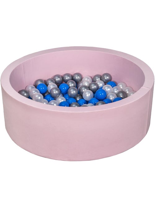 Piscine à balles aire de jeu + 150 balles rose perle, bleu, argent - Kiabi