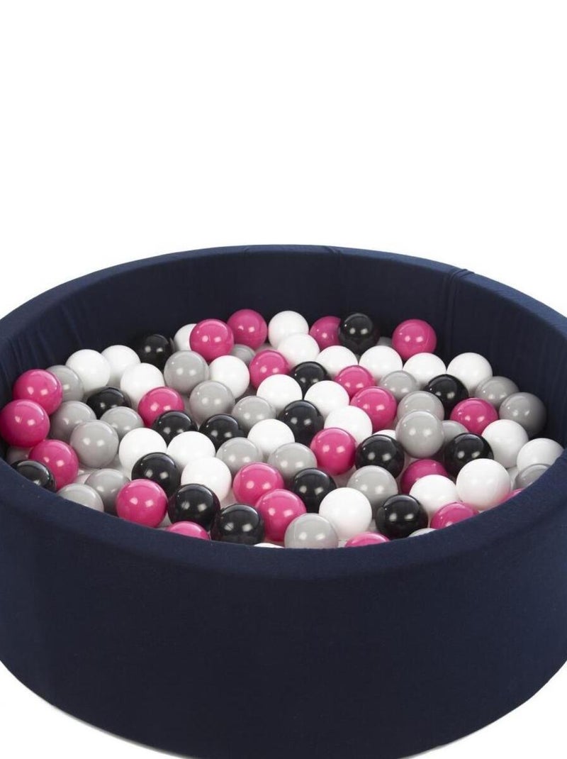 Piscine À Balles Aire De Jeu + 200 Balles Bleu Marine Noir, Blanc, Rose,gris N/A - Kiabi