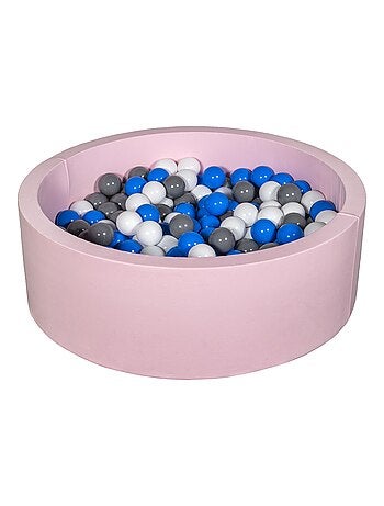 Piscine À Balles Aire De Jeu + 200 Balles Rose Blanc,bleu,gris