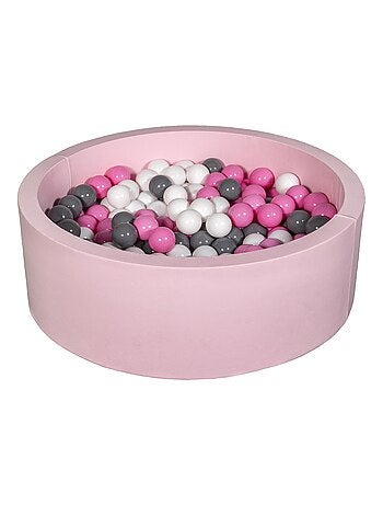 Piscine À Balles Aire De Jeu + 200 Balles Rose Blanc,rose Clair,gris