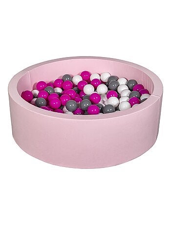 Piscine À Balles Aire De Jeu + 200 Balles Rose Blanc,rose,gris