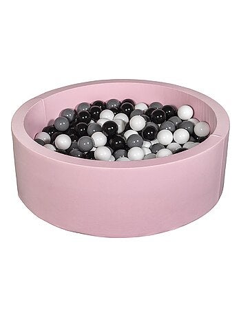 Piscine À Balles Aire De Jeu + 200 Balles Rose Noir,blanc,gris