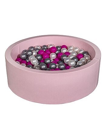 Piscine À Balles Aire De Jeu + 200 Balles Rose Perle, Rose, Argent