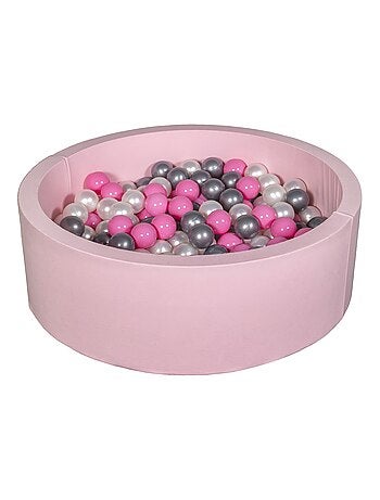 Piscine À Balles Aire De Jeu + 200 Balles Rose Perle, Rose Clair, Argent