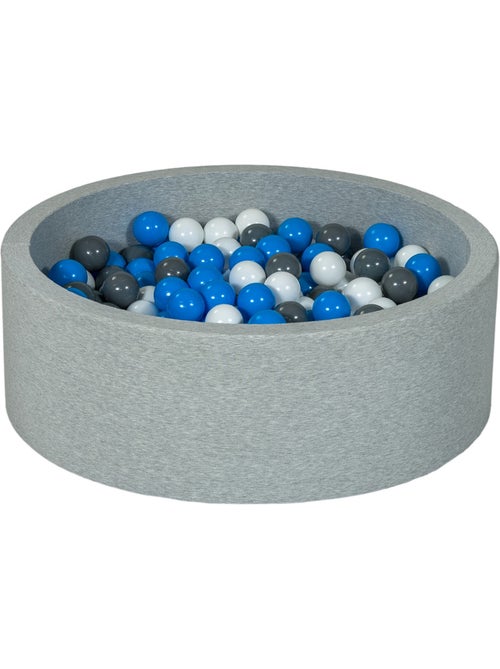 Piscine à balles aire de jeu + 300 balles blanc, bleu, gris - Kiabi