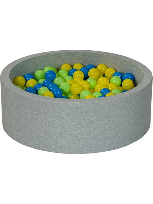 Piscine à balles aire de jeu + 300 balles jaune, bleu, vert - Kiabi