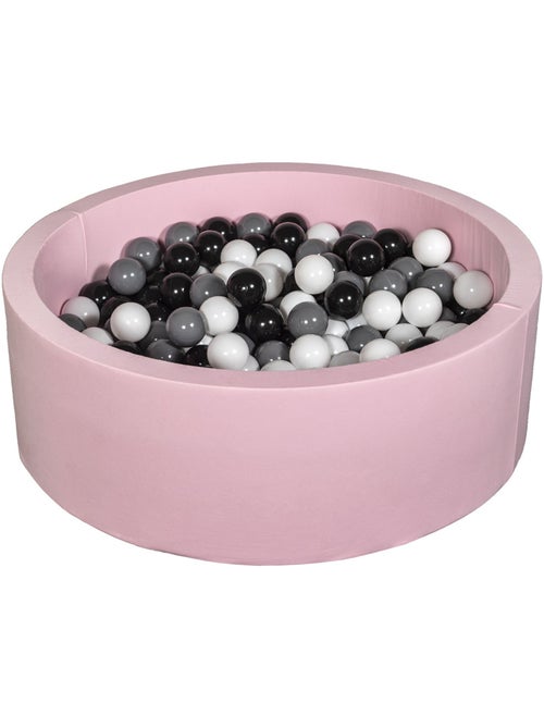 Piscine à balles aire de jeu + 300 balles rose noir,blanc,gris - Kiabi