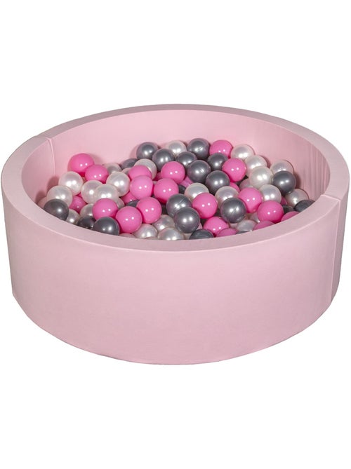 Piscine à balles aire de jeu + 300 balles rose perle, rose, argent - Kiabi