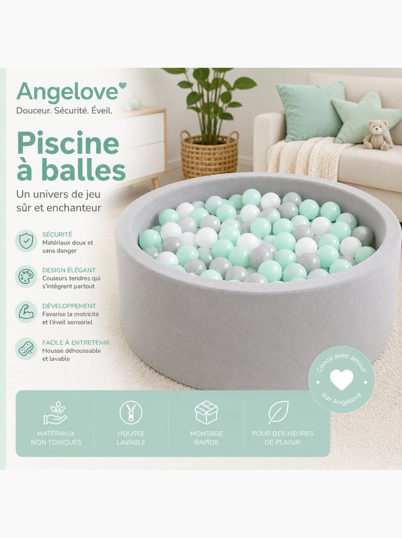 Piscine à balles enfant cadeau bébé Gris Argenté Blanc - Kiabi