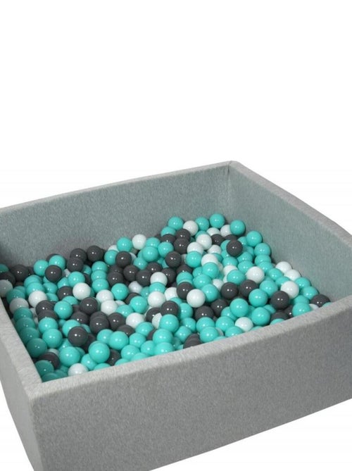 Piscine À Balles Pour Enfant, 120x120 Cm, Aire De Jeu + 600 Balles Blanc, Gris, Turquoise - Kiabi
