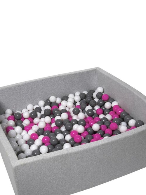 Piscine À Balles Pour Enfant, 120x120 Cm, Aire De Jeu + 600 Balles Blanc, Rose, Gris - Kiabi