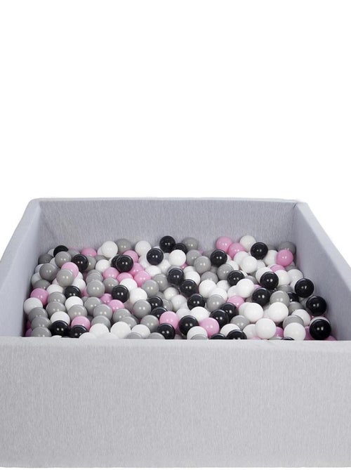Piscine À Balles Pour Enfant, 20x120 Cm, Aire De Jeu + 600 Balles Noir,blanc,rose Clair,gris - Kiabi