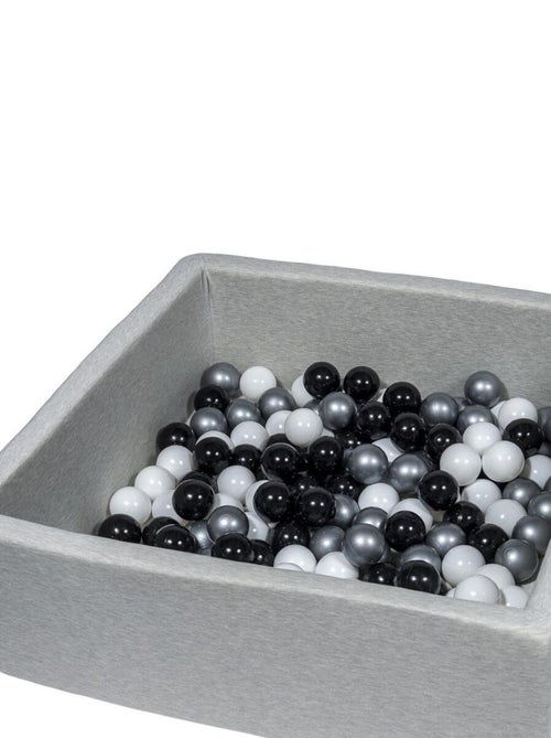 Piscine À Balles Pour Enfant, 90x90 Cm, Aire De Jeu + 150 Balles Noir, Blanc, Argent - Kiabi