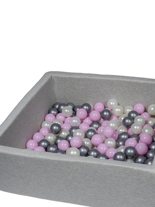 Piscine À Balles Pour Enfant, 90x90 Cm, Aire De Jeu + 150 Balles Perle, Rose Clair, Argent - Kiabi