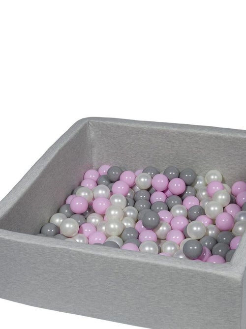 Piscine À Balles Pour Enfant,  90x90 Cm, Aire De Jeu + 150 Balles Perle, Rose Clair, Gris - Kiabi