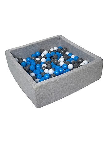Piscine À Balles Pour Enfant, 90x90 Cm, Aire De Jeu + 200 Balles Blanc,bleu,gris