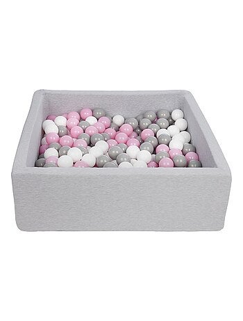 Piscine À Balles Pour Enfant, 90x90 Cm, Aire De Jeu + 200 Balles Blanc,rose Clair,gris