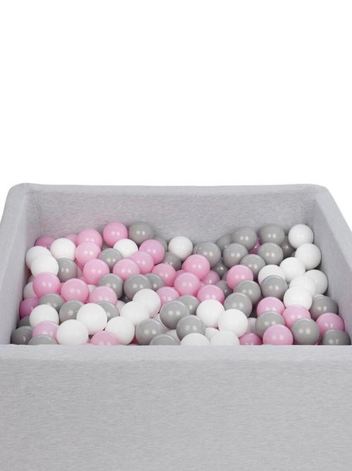 Piscine À Balles Pour Enfant, 90x90 Cm, Aire De Jeu + 200 Balles Blanc,rose Clair,gris - Kiabi