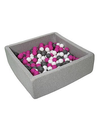 Piscine À Balles Pour Enfant, 90x90 Cm, Aire De Jeu + 200 Balles Blanc,rose,gris