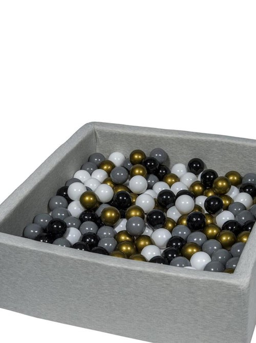 Piscine À Balles Pour Enfant, 90x90 Cm, Aire De Jeu + 200 Balles Noir, Blanc, Or, Gris - Kiabi