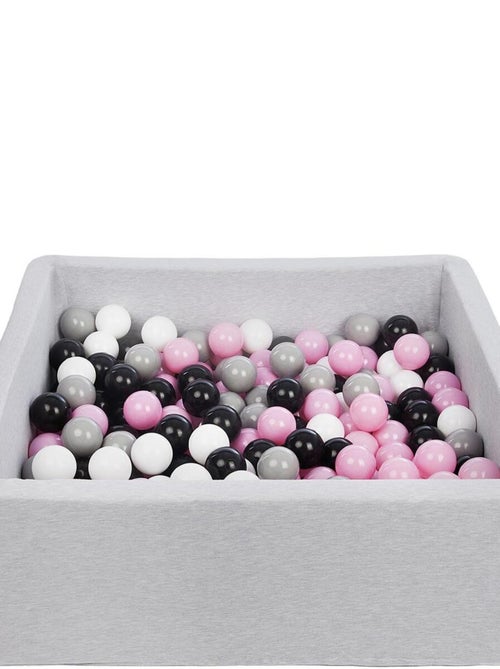 Piscine À Balles Pour Enfant, 90x90 Cm, Aire De Jeu + 200 Balles Noir, Blanc, Rose Clair,gris - Kiabi
