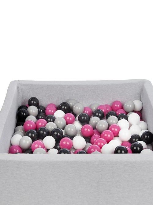 Piscine À Balles Pour Enfant, 90x90 Cm, Aire De Jeu + 200 Balles Noir, Blanc, Rose,gris - Kiabi