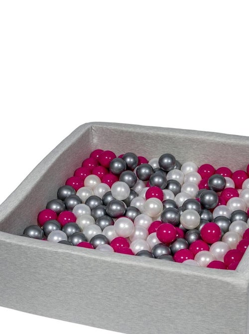 Piscine À Balles Pour Enfant, 90x90 Cm, Aire De Jeu + 200 Balles Perle, Rose, Argent - Kiabi