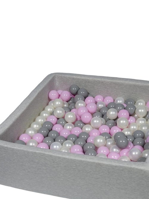 Piscine À Balles Pour Enfant,  90x90 Cm, Aire De Jeu + 200 Balles Perle, Rose Clair, Gris - Kiabi