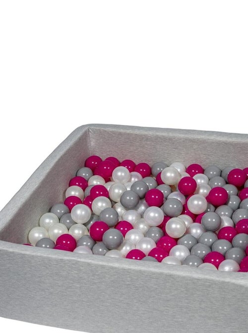 Piscine À Balles Pour Enfant, 90x90 Cm, Aire De Jeu + 200 Balles Perle, Rose, Gris - Kiabi