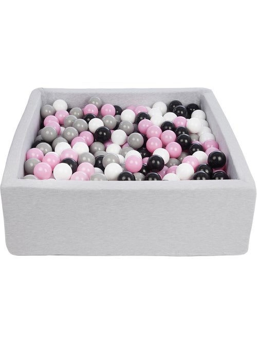Piscine à balles pour enfant, 90x90 cm, aire de jeu + 450 balles noir, blanc, rose,gris - Kiabi