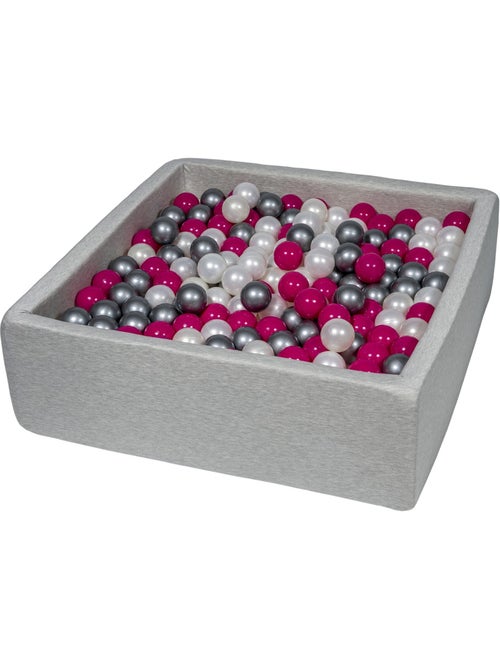 Piscine à balles pour enfant, 90x90 cm, aire de jeu + 450 balles perle, rose, argent - Kiabi