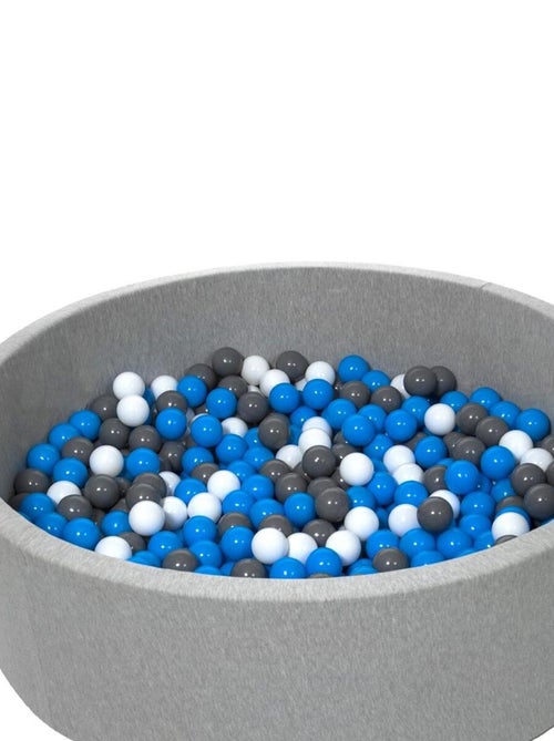 Piscine À Balles Pour Enfant, Diamètre Env.125 Cm, Aire De Jeu + 600 Balles Blanc, Bleu, Gris - Kiabi