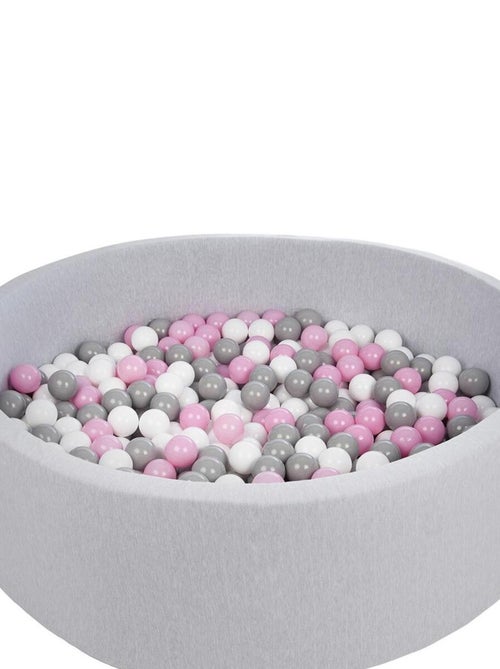 Piscine À Balles Pour Enfant, Diamètre Env.125 Cm, Aire De Jeu + 600 Balles Blanc,rose,gris - Kiabi