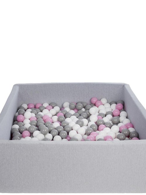 Piscine À Balles Pour Enfant, Dimensions:120x120 Cm, Aire De Jeu + 600 Balles Blanc,rose Clair,gris - Kiabi