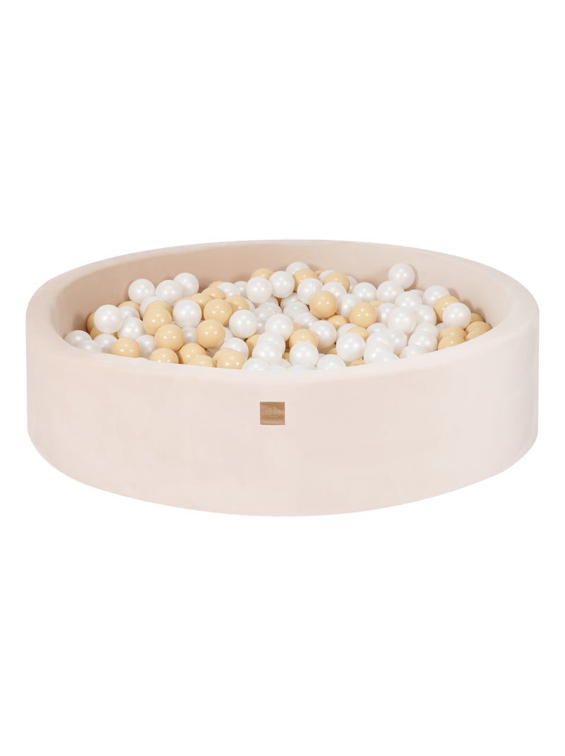 Piscine à balles rond pour enfants avec 300 balles, 120x30cm, Velvet Blanc Ecru - Kiabi
